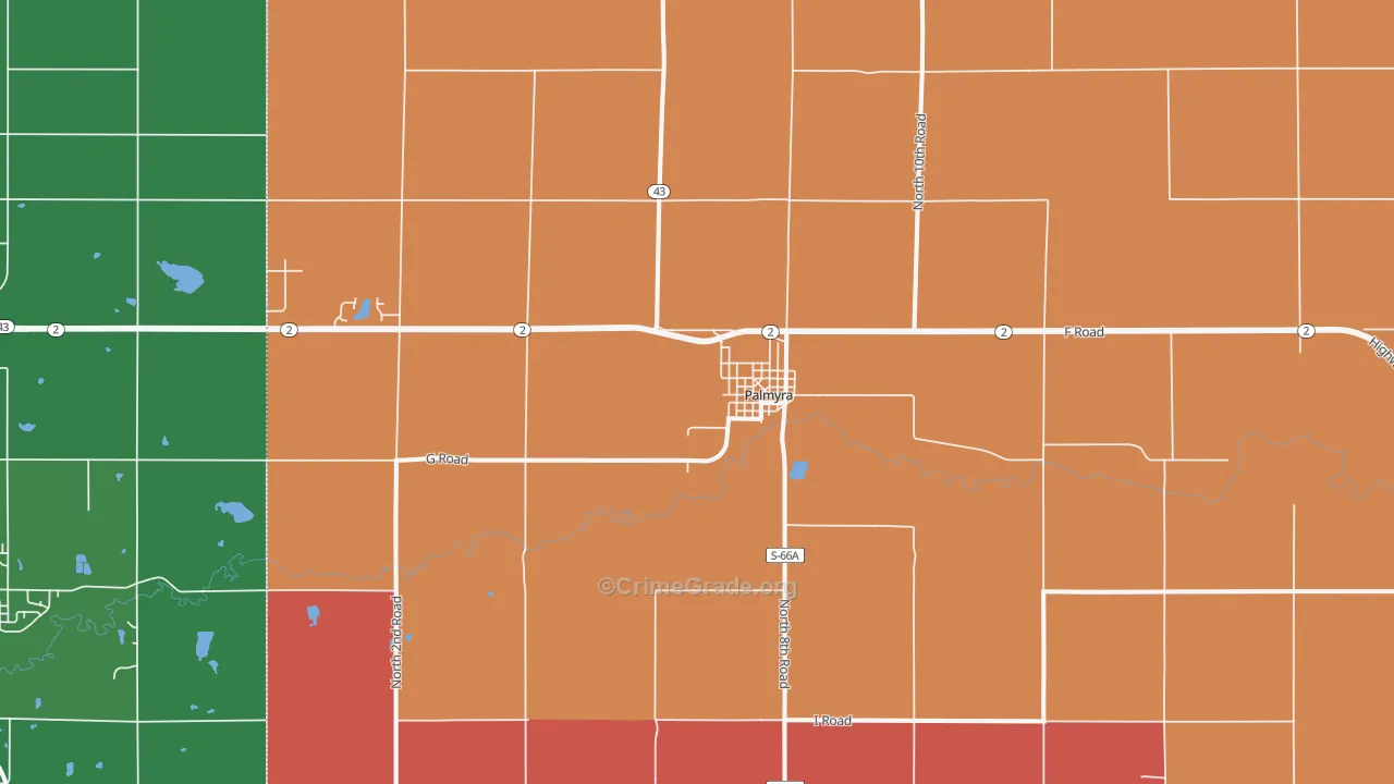 Palmyra, NE Map of Murder Rates