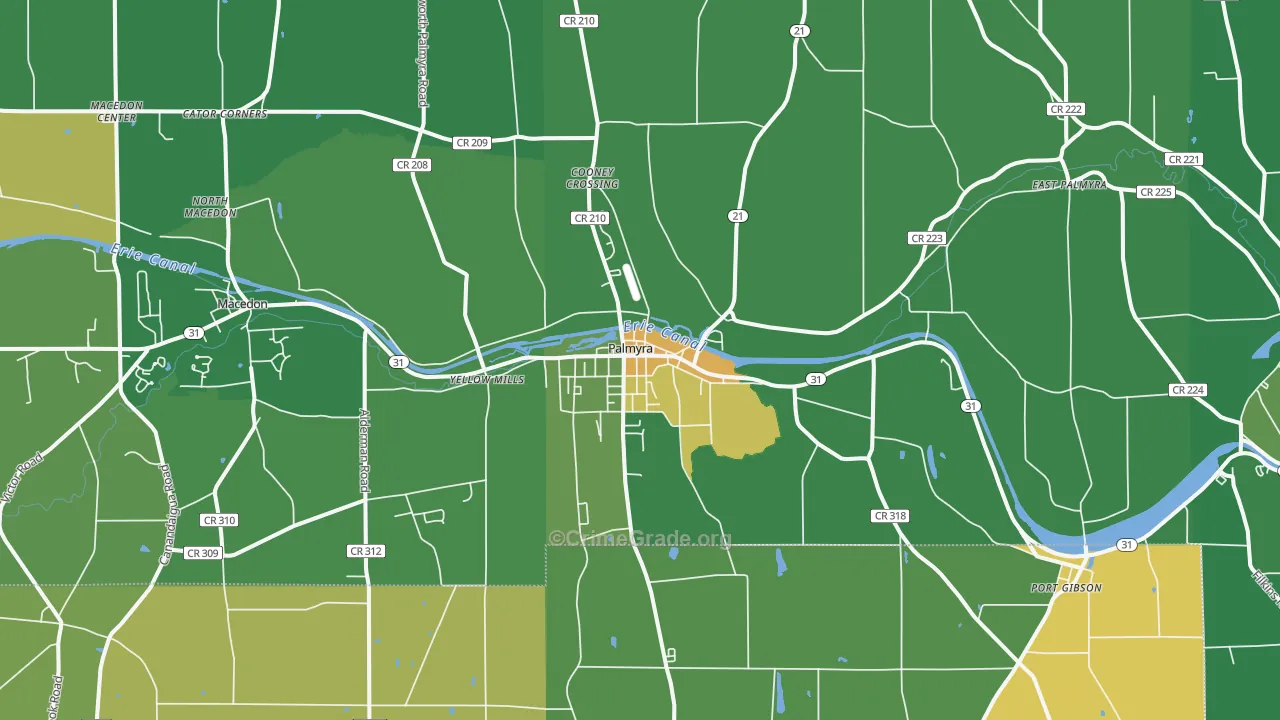 Palmyra, NY Map of Murder Rates