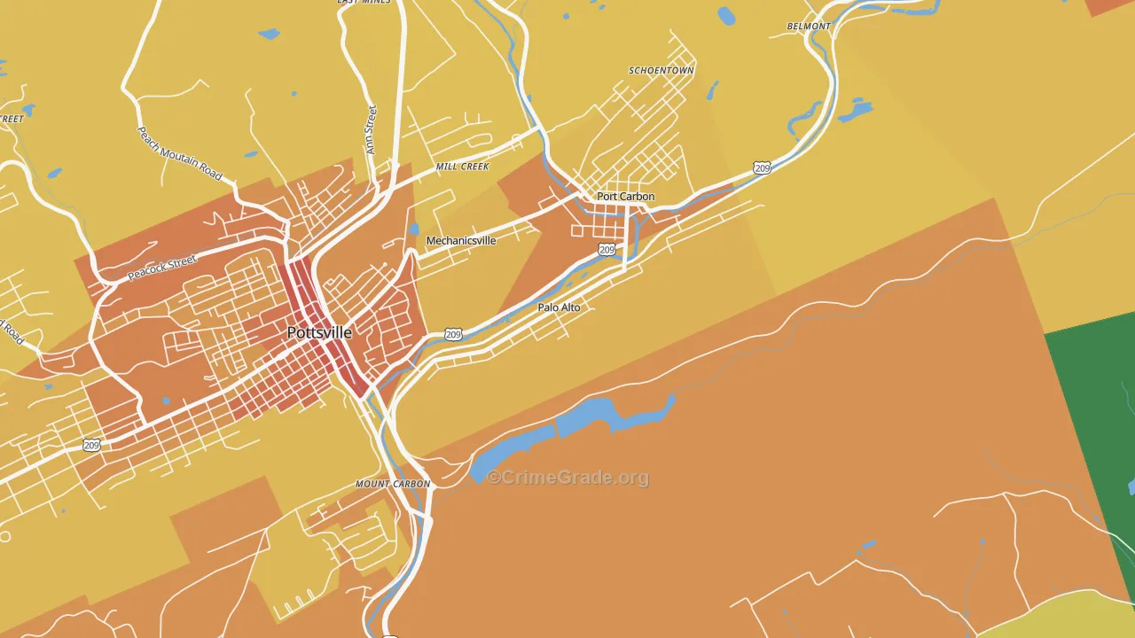 Palo Alto, PA Map of Murder Rates