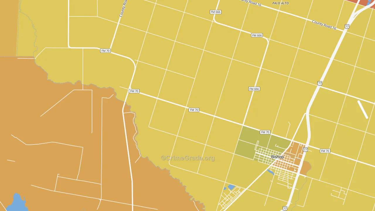 Palo Alto, TX Map of Murder Rates