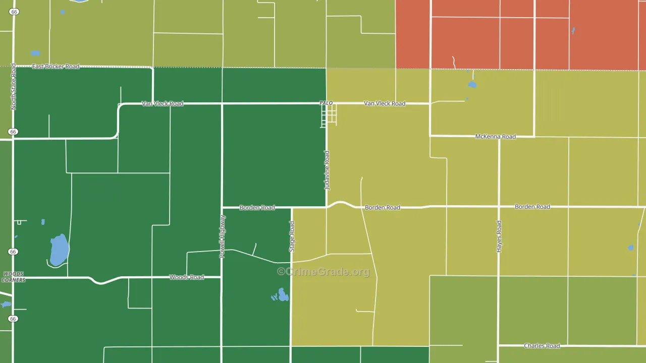 Palo, MI Map of Murder Rates