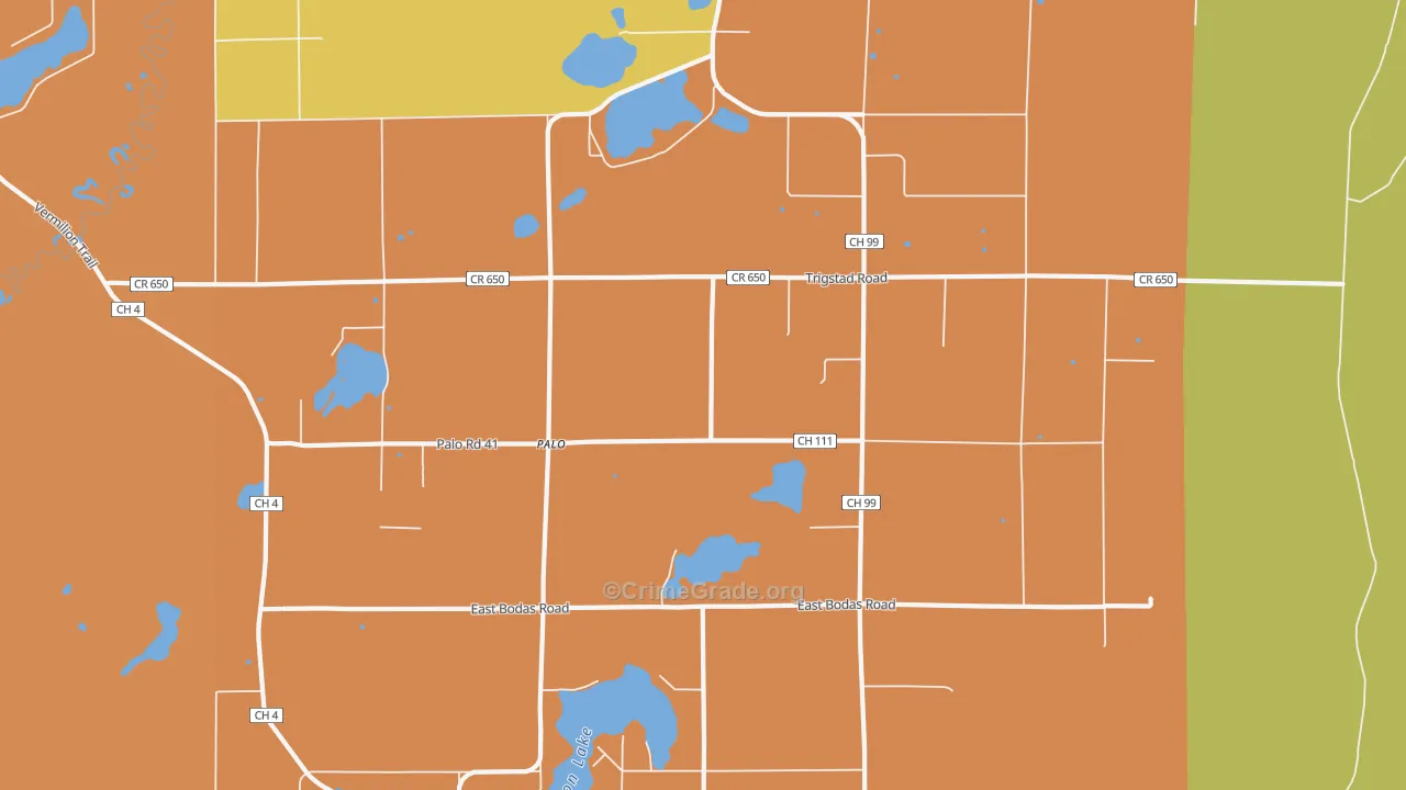 Palo, MN Map of Murder Rates