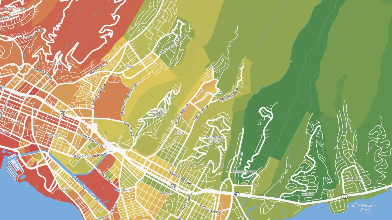 Palolo, Honolulu, HI Map of Murder Rates