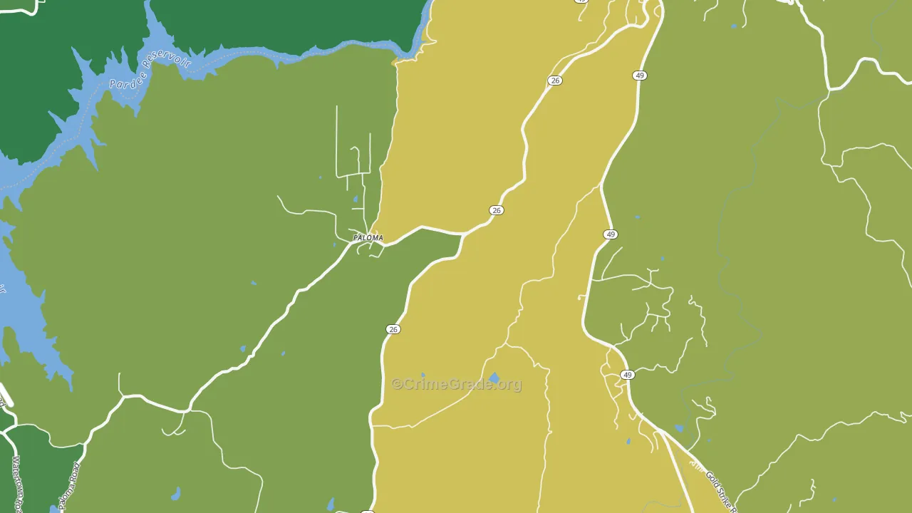 Paloma, CA Map of Murder Rates