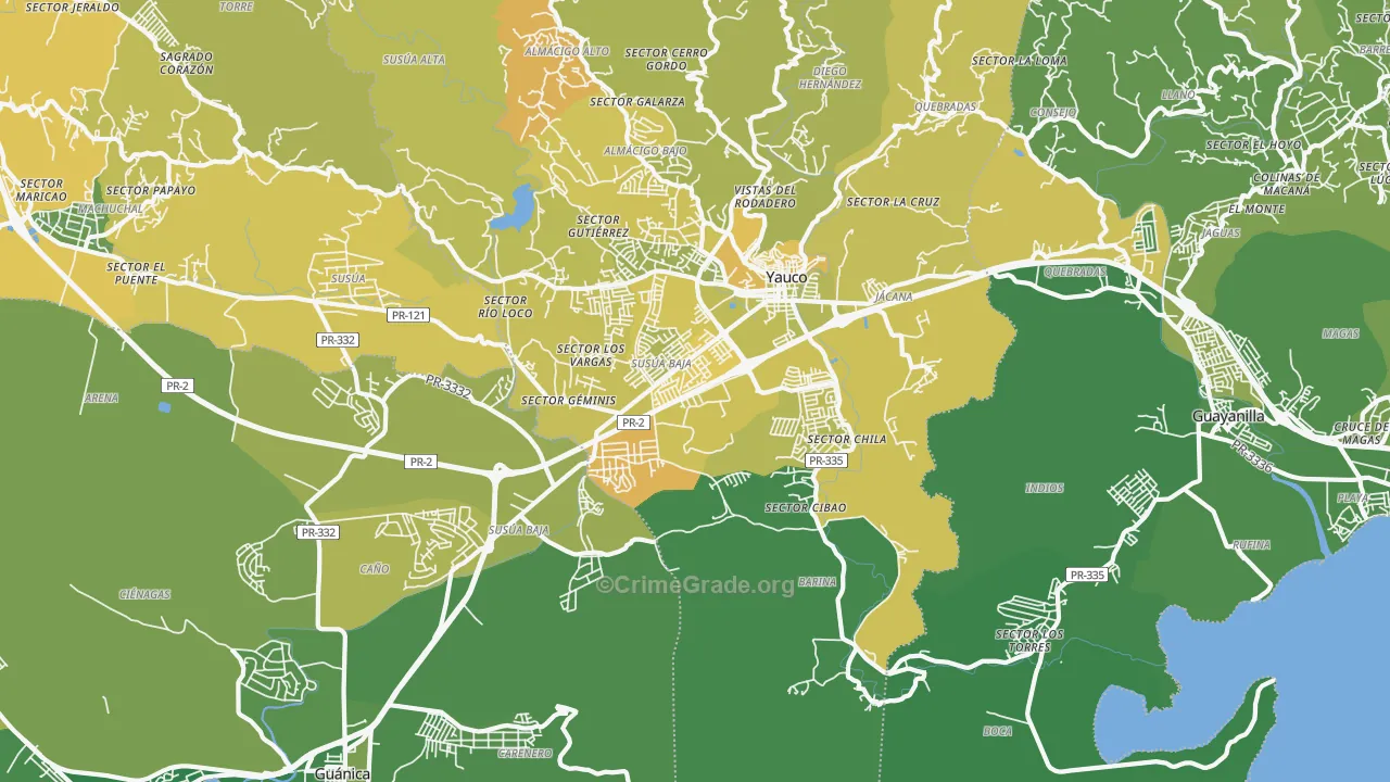 Palomas, PR Map of Murder Rates
