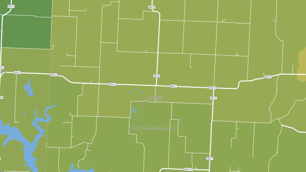 Palopinto, MO Map of Murder Rates