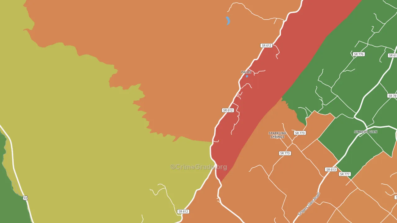 Palos, VA Map of Murder Rates