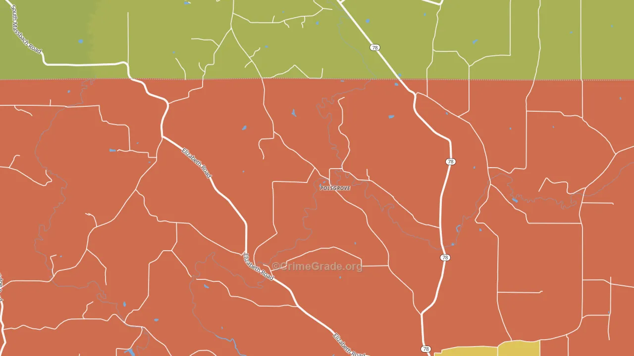 Palsgrove, IL Map of Murder Rates