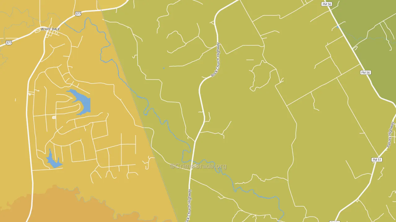 Paluxy, TX Map of Murder Rates
