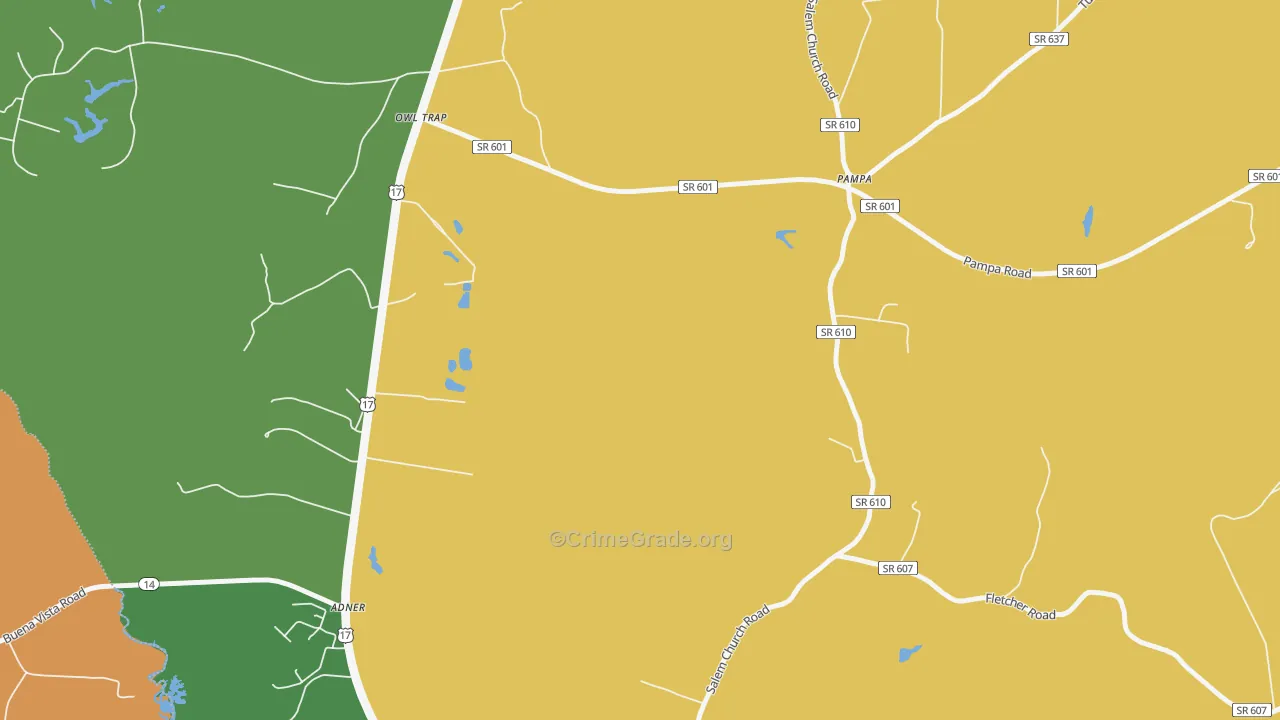 Pampa, VA Map of Murder Rates