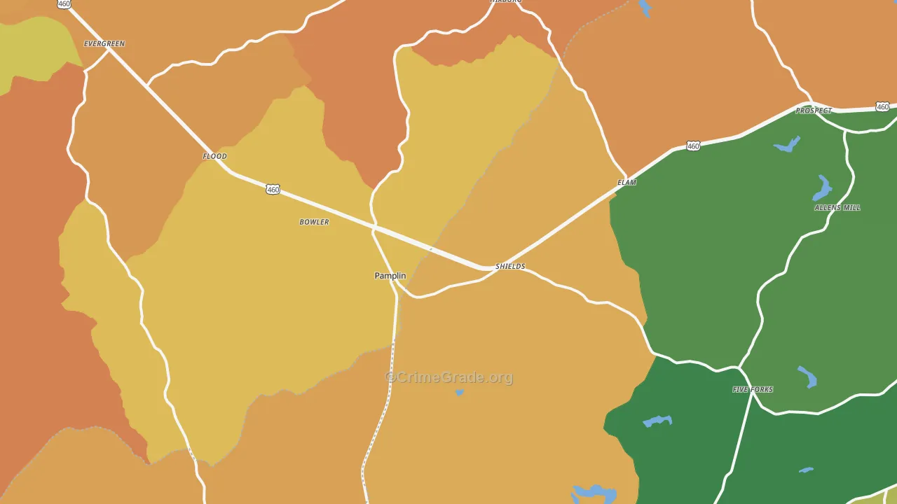 Pamplin, VA Map of Murder Rates