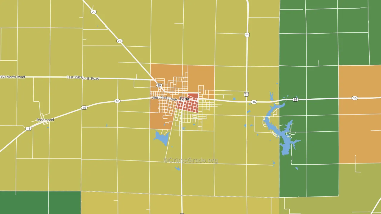 Pana, IL Map of Murder Rates