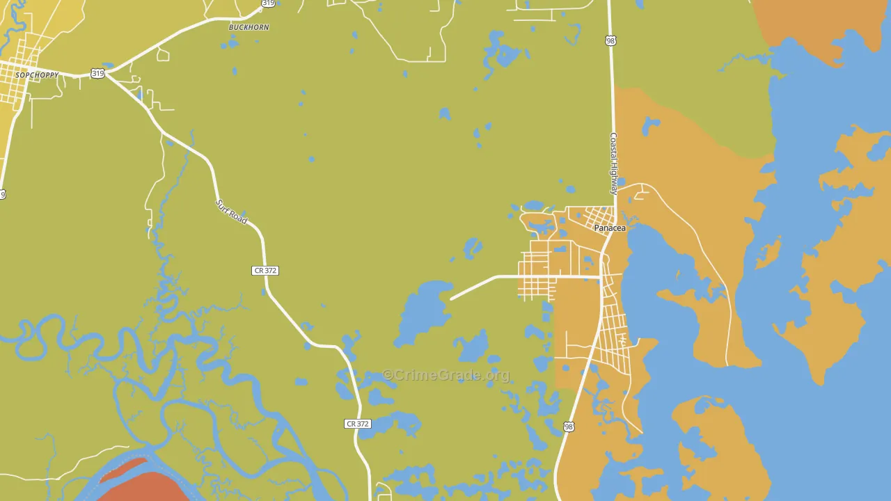 Panacea Park, FL Map of Murder Rates