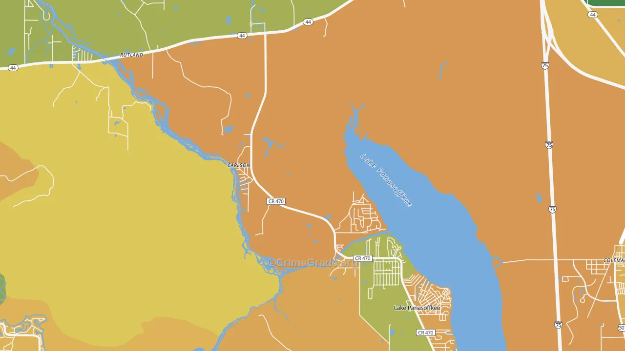 Panacoochee Retreats, FL Map of Murder Rates