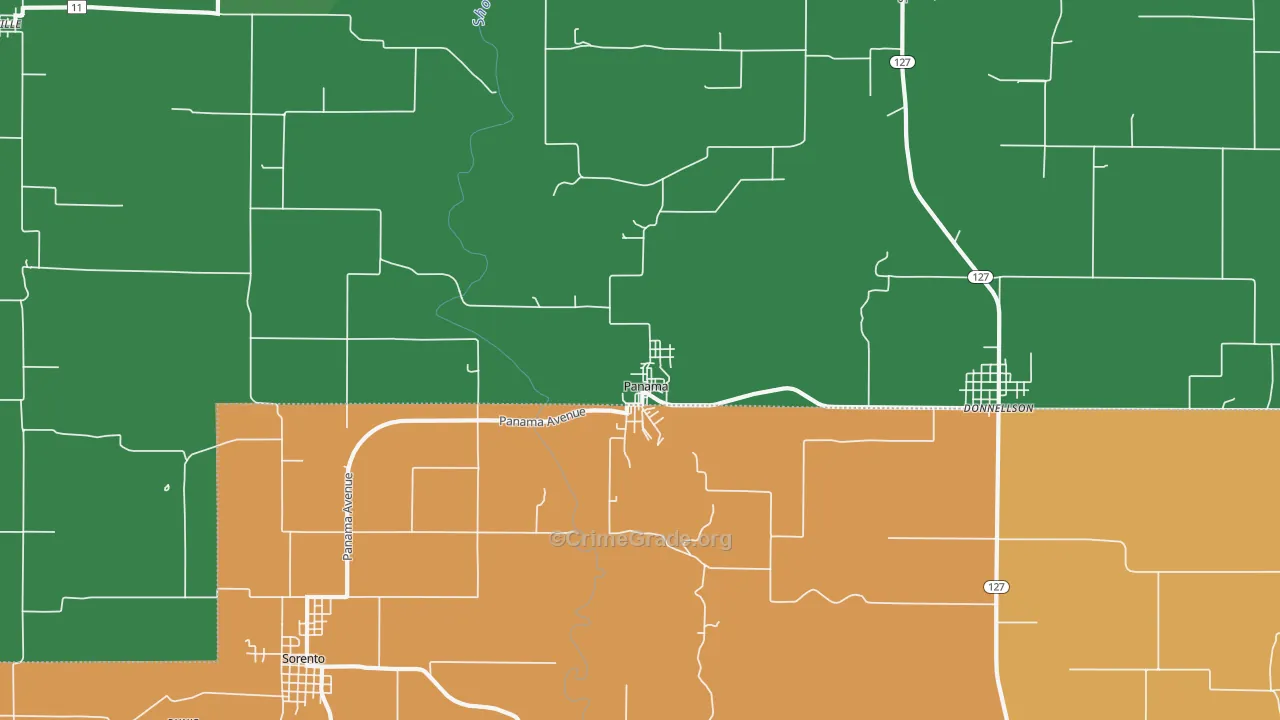 Panama, IL Map of Murder Rates