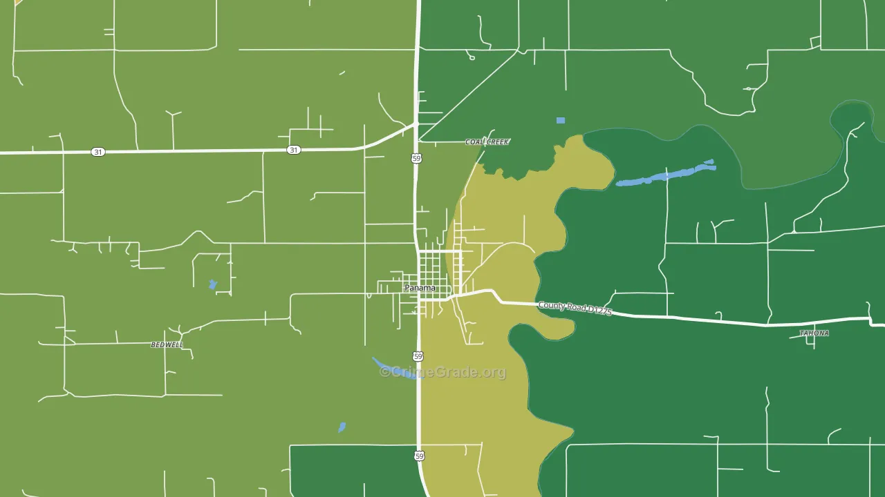 Panama, OK Map of Murder Rates