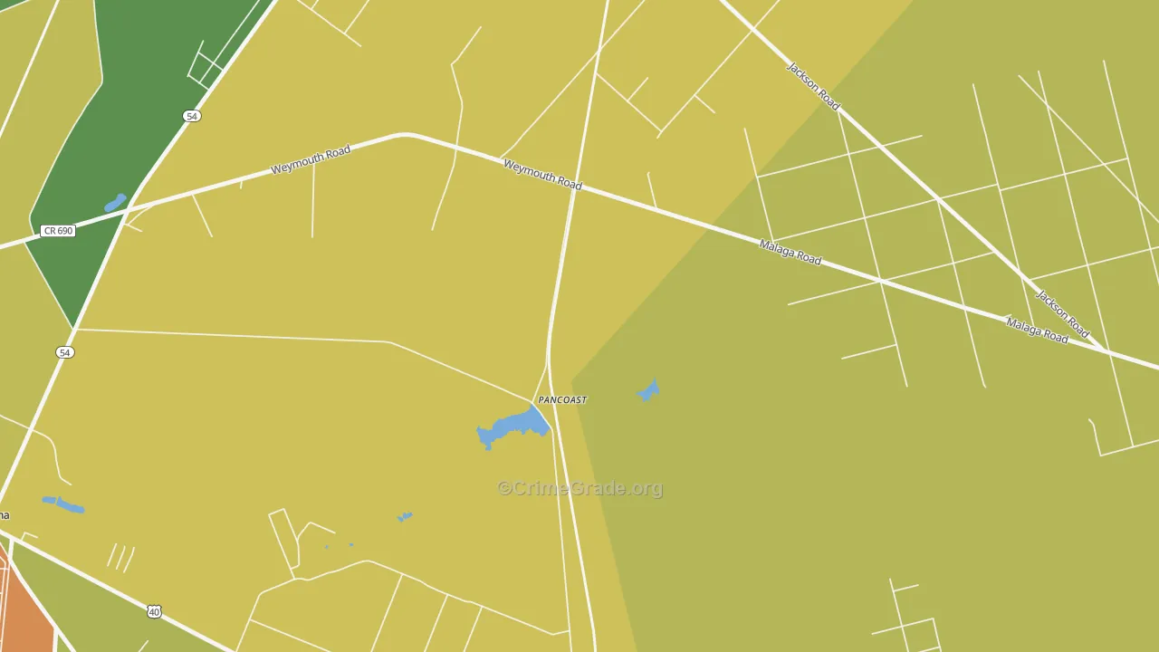 Pancoast, NJ Map of Murder Rates