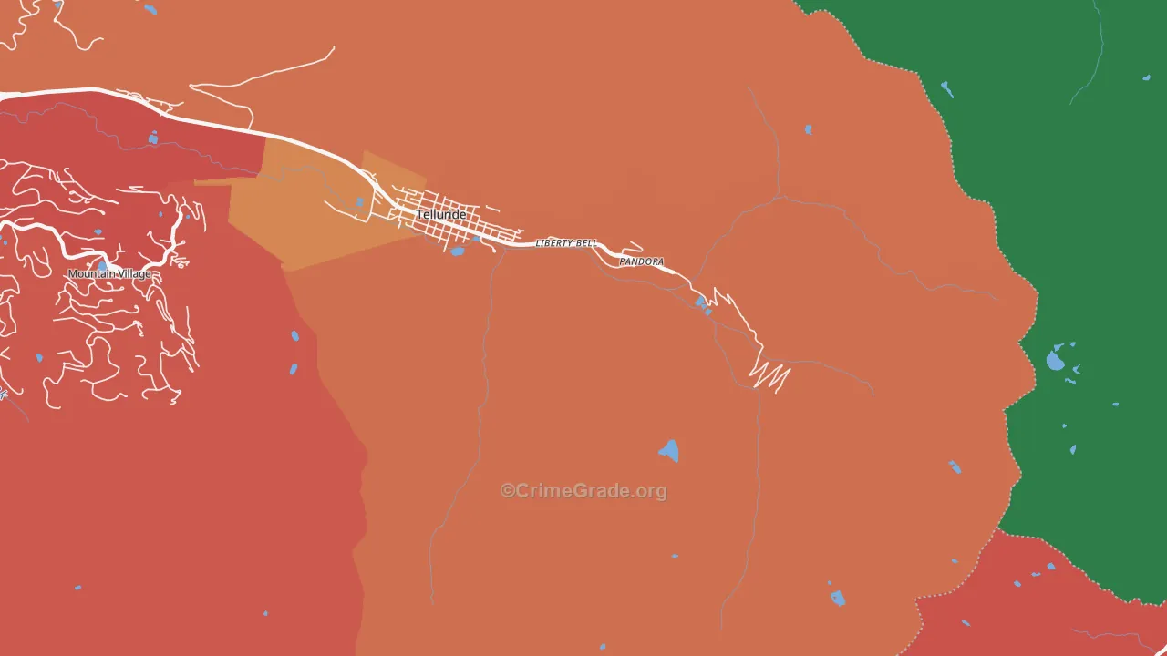 Pandora, CO Map of Murder Rates