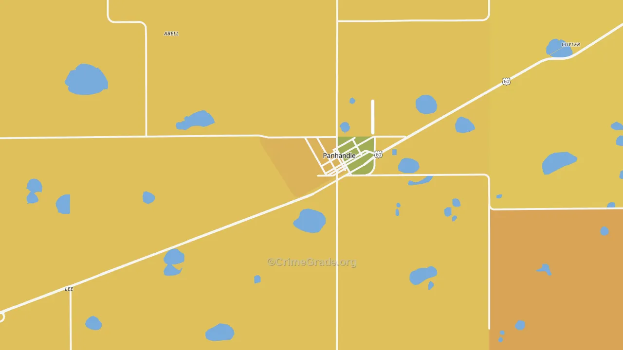Panhandle, TX Map of Murder Rates