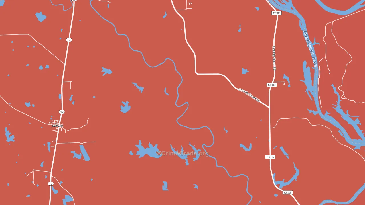 Panola, AL Map of Murder Rates
