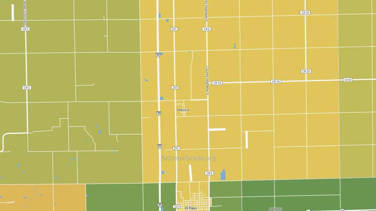Panola, IL Map of Murder Rates