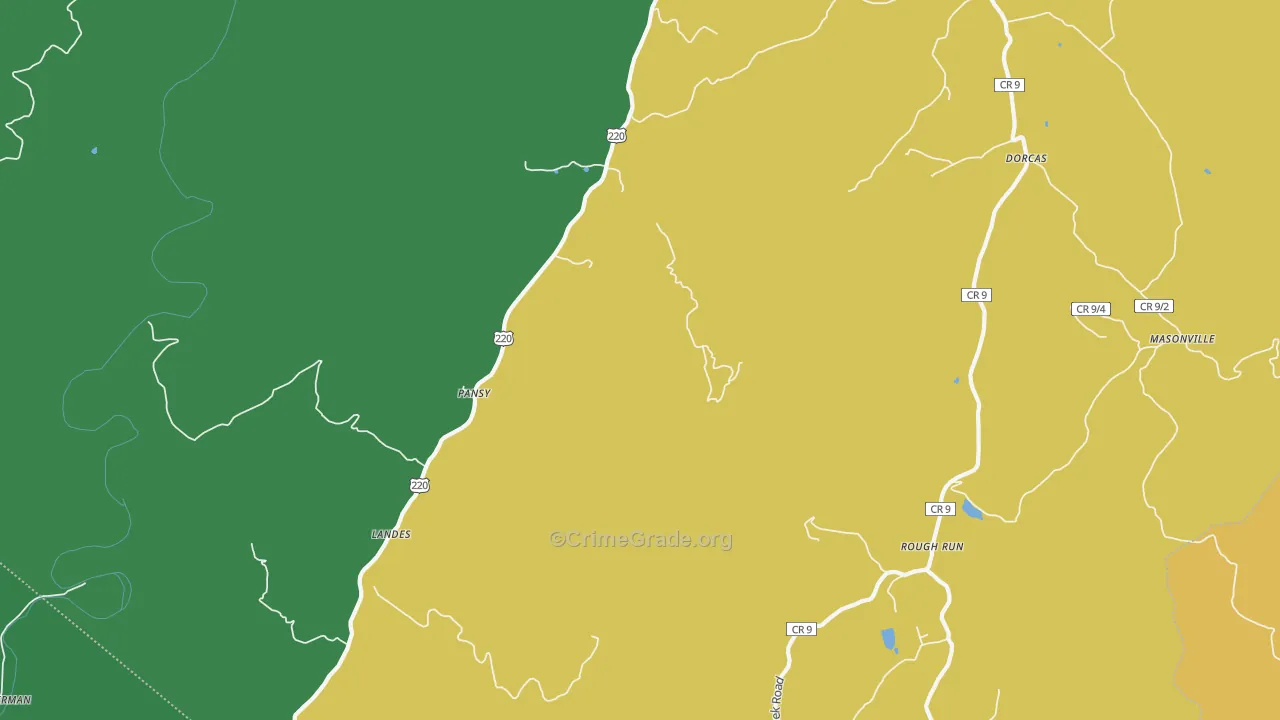 Pansy, WV Map of Murder Rates