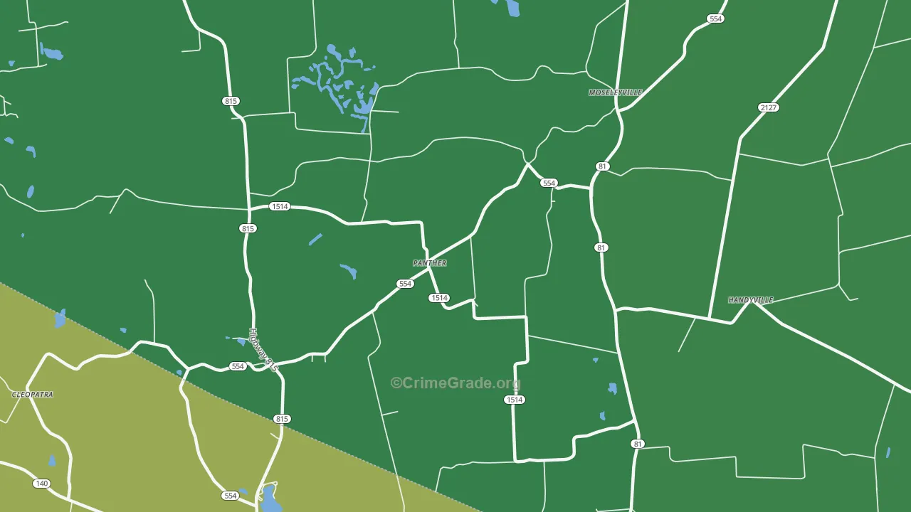Panther, KY Map of Murder Rates