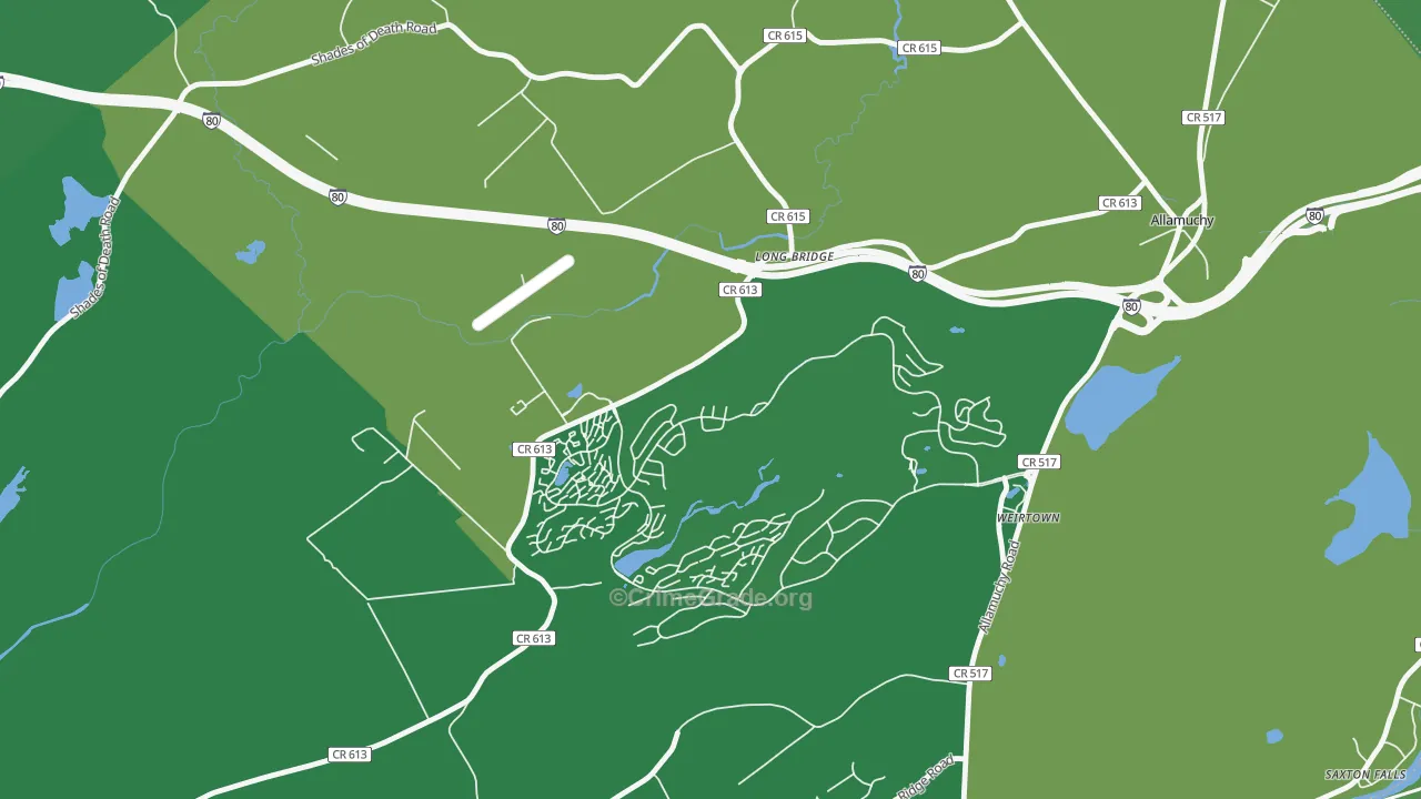 Panther Valley, NJ Map of Murder Rates