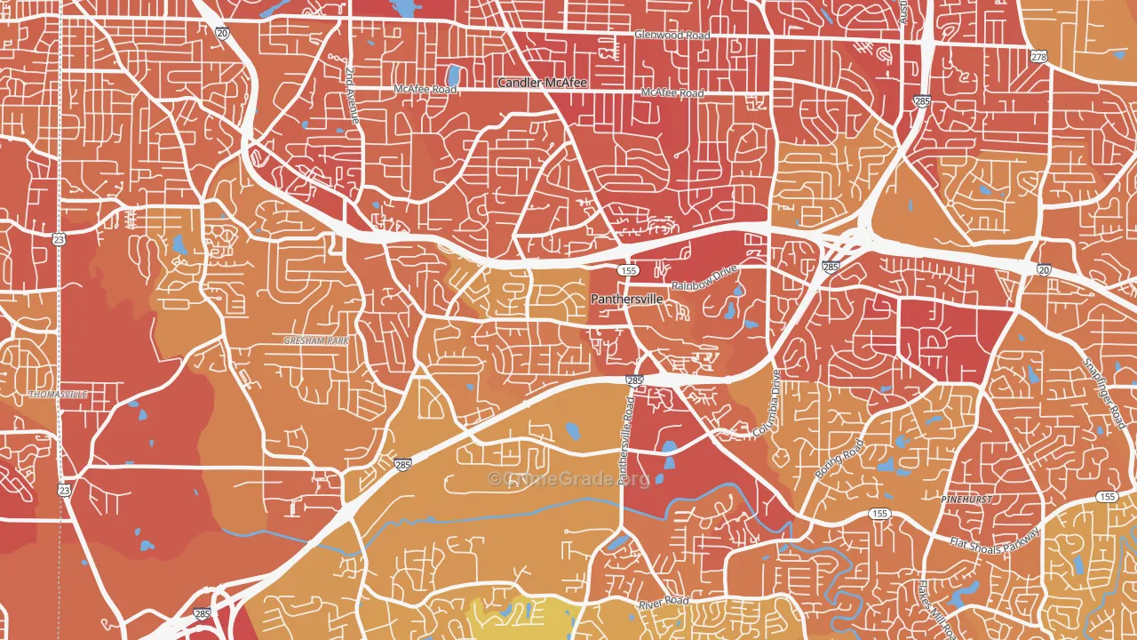 Panthersville, GA Map of Murder Rates