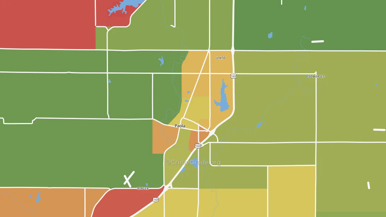 Paola, KS Map of Murder Rates