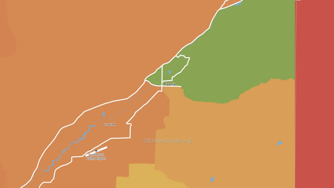 Paonia, CO Map of Murder Rates