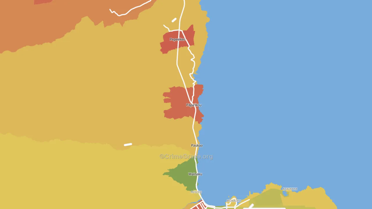 Papaikou, HI Map of Murder Rates