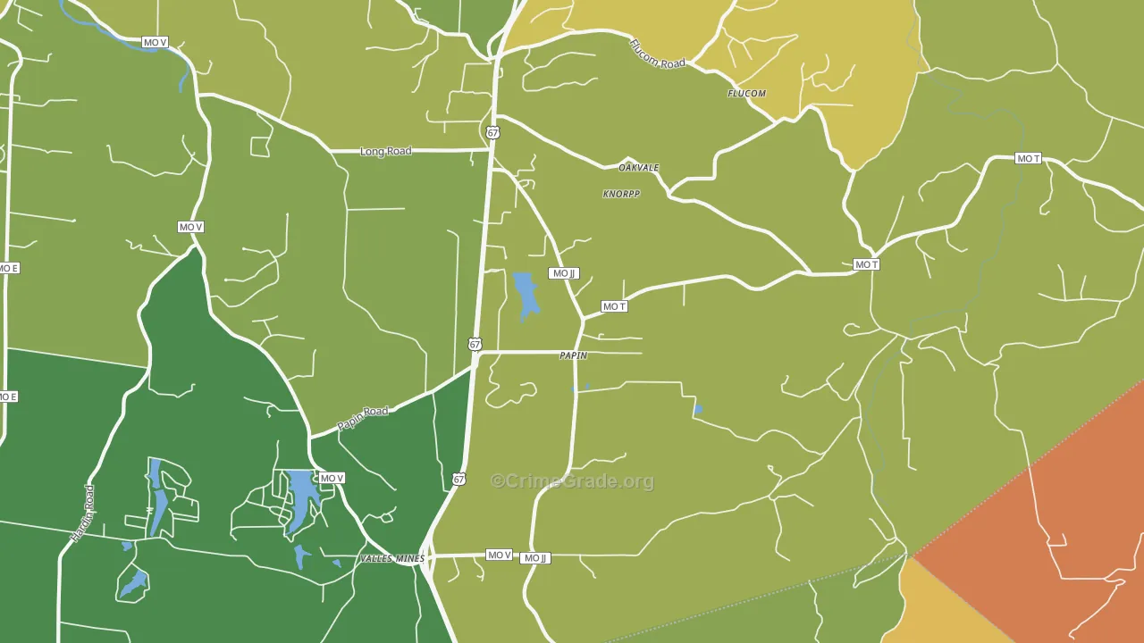 Papin, MO Map of Murder Rates