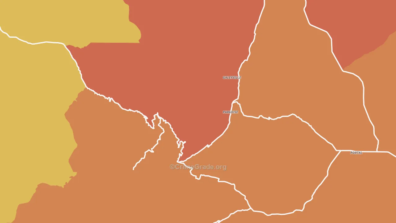 Paradise, AZ Map of Murder Rates