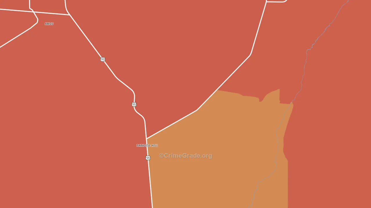Paradise Hill, NV Map of Murder Rates