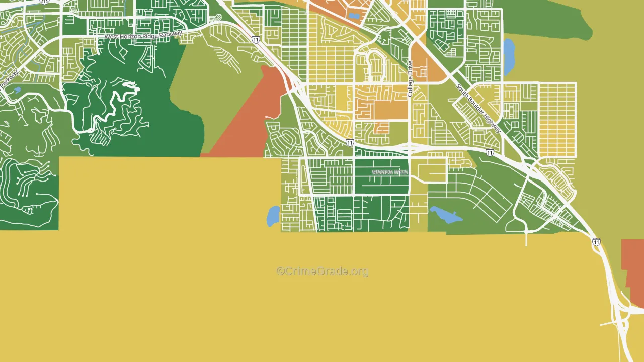 Paradise Hills, Henderson, NV Map of Murder Rates