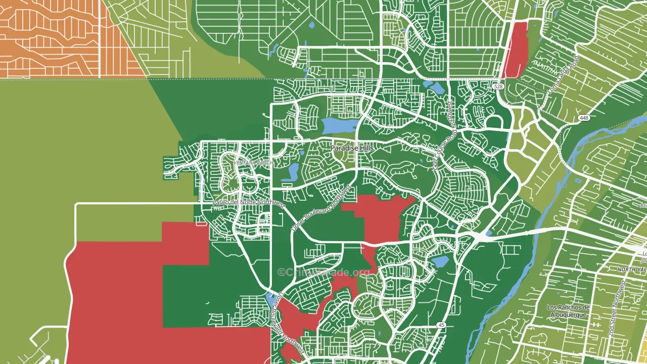 Paradise Hills, NM Map of Murder Rates