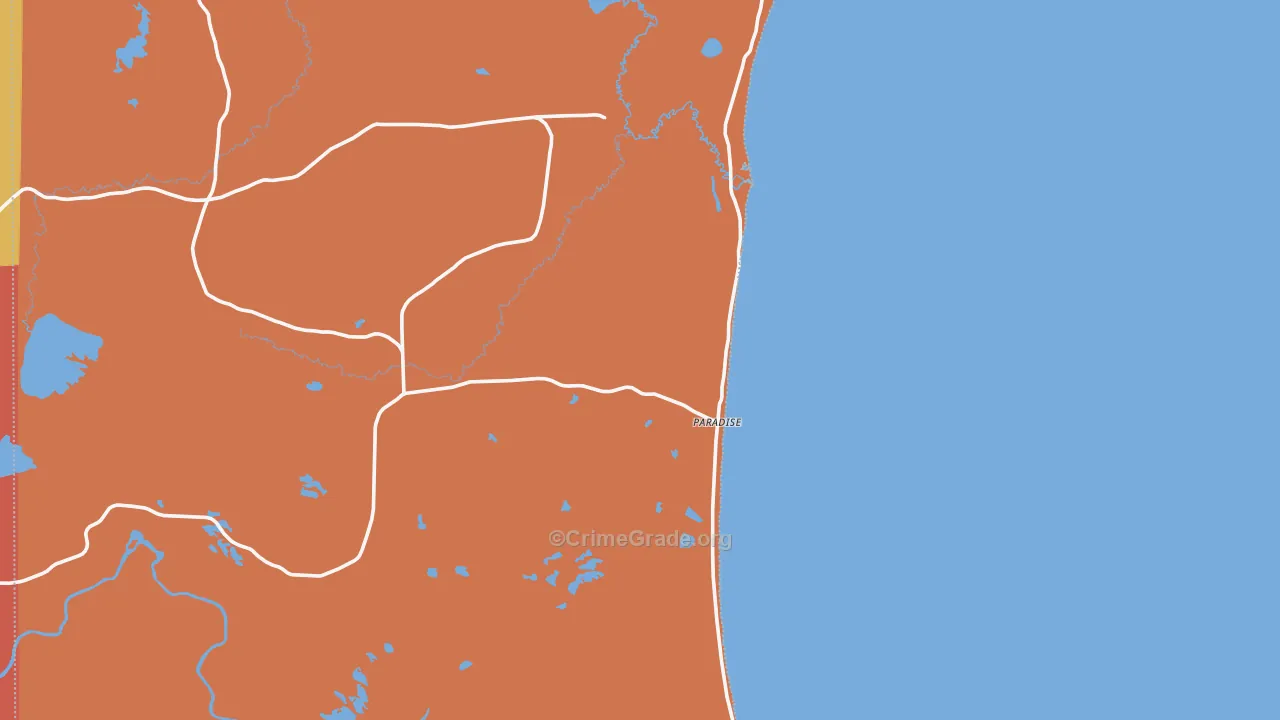Paradise, MI Map of Murder Rates