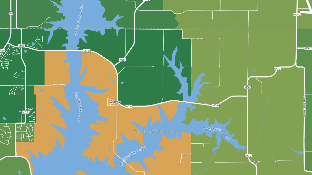 Paradise, MO Map of Murder Rates