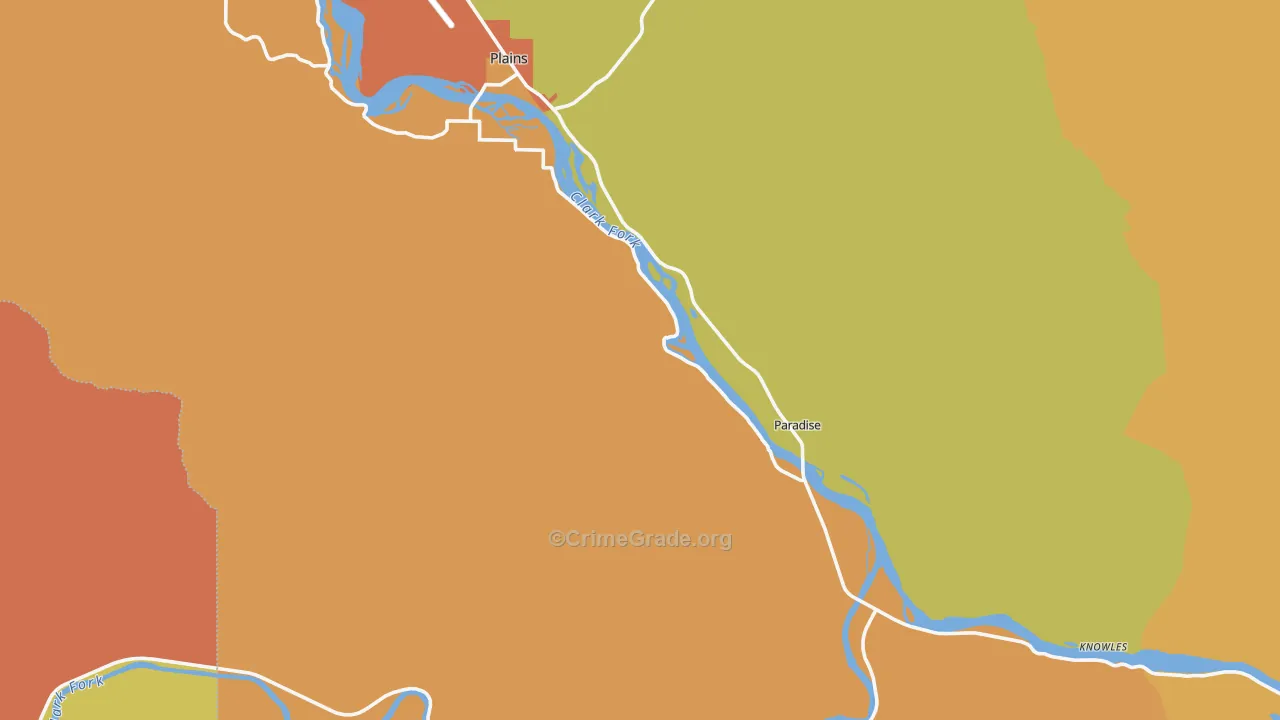 Paradise, MT Map of Murder Rates