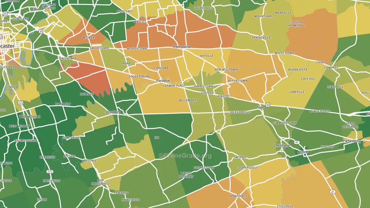 Paradise, PA Map of Murder Rates
