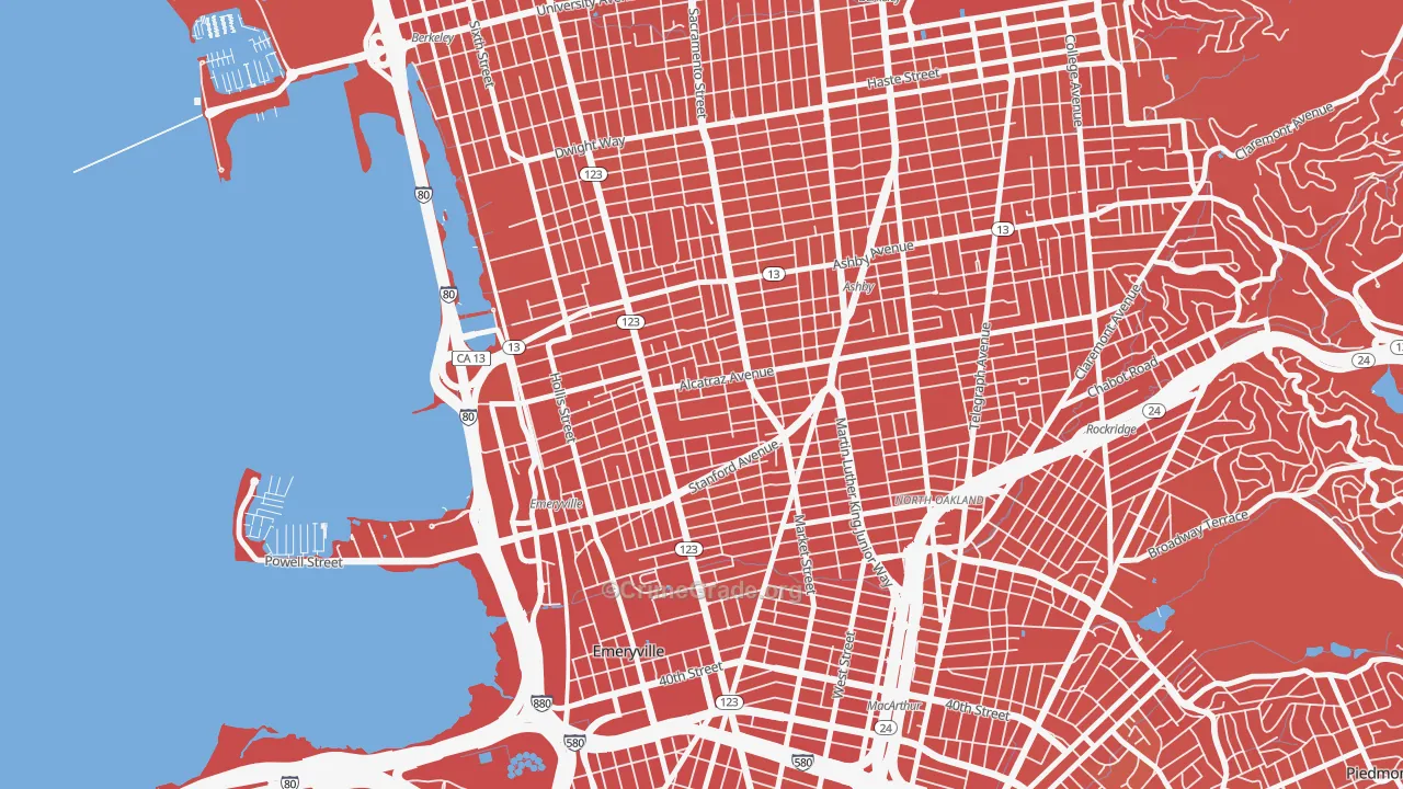 Paradise Park, Emeryville, CA Map of Murder Rates