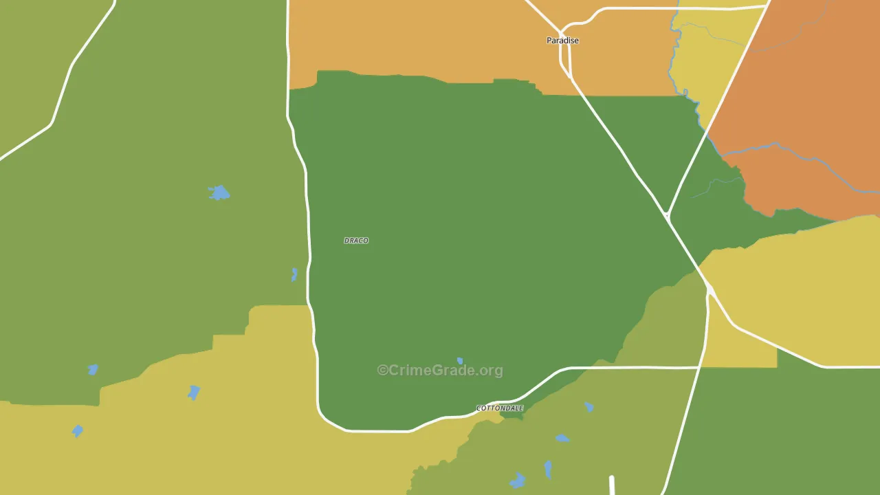 Paradise, TX Map of Murder Rates