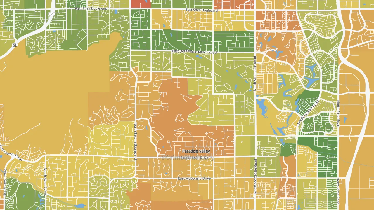 Paradise Valley, AZ Map of Murder Rates