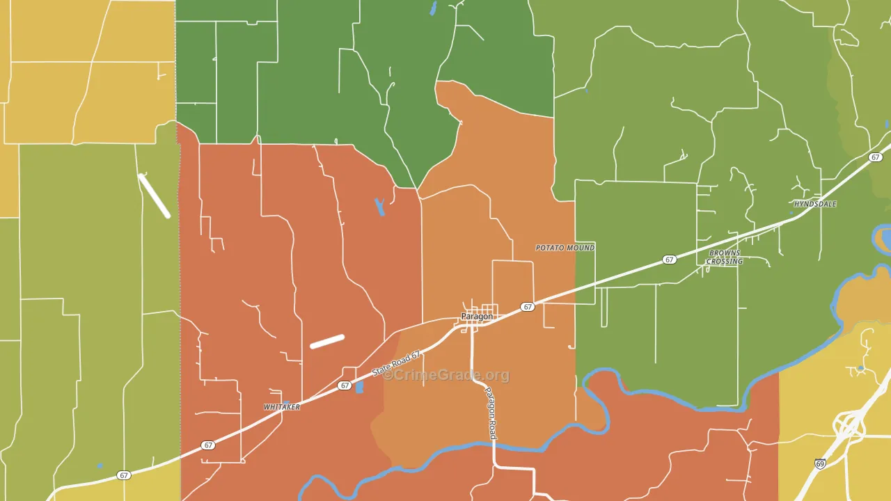 Paragon, IN Map of Murder Rates