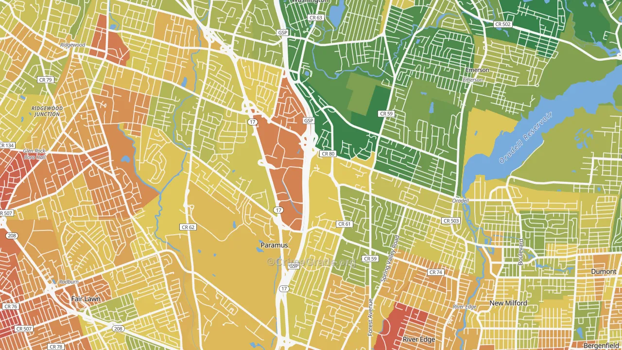 Paramus, NJ Map of Murder Rates