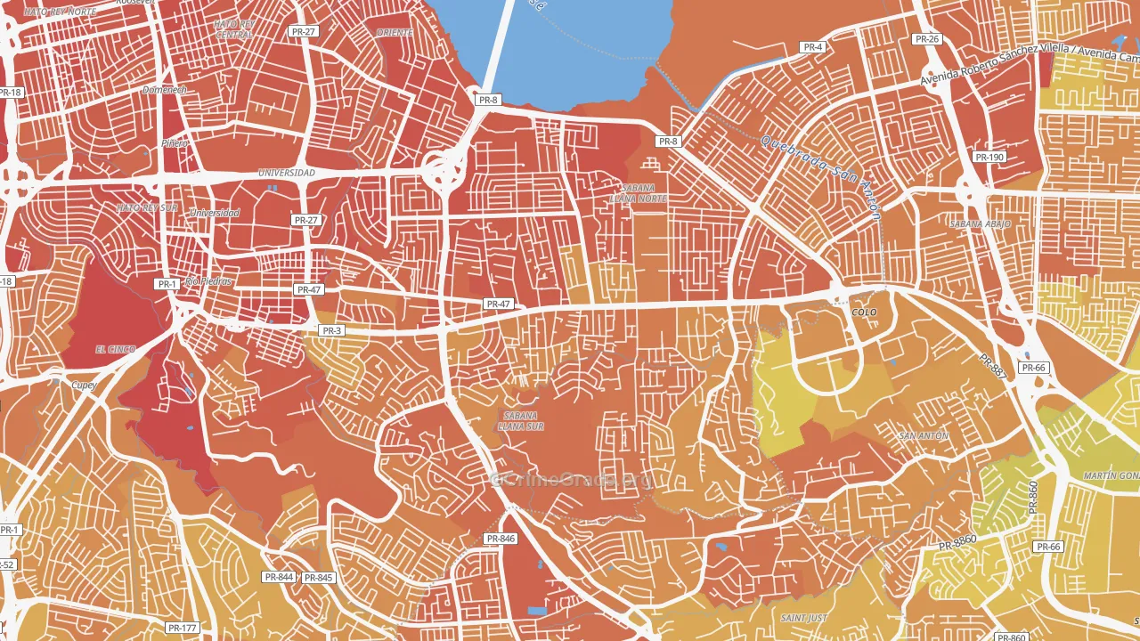 Parcelas Hill Brothers, San Juan, PR Map of Murder Rates