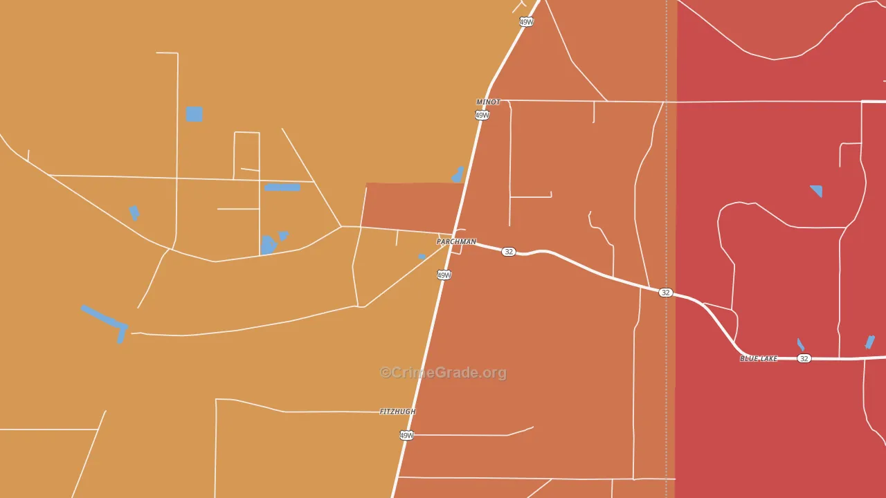 Parchman, MS Map of Murder Rates