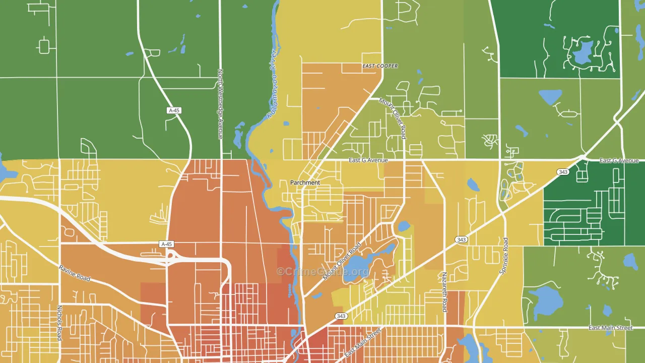 Parchment, MI Map of Murder Rates