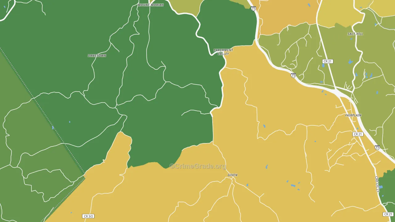 Parchment Valley, WV Map of Murder Rates